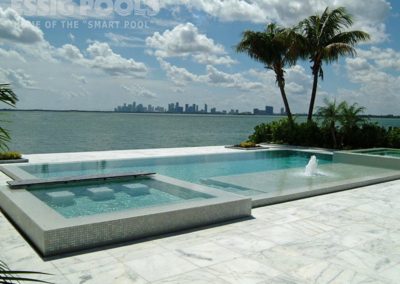 tanning ledge pool with water features